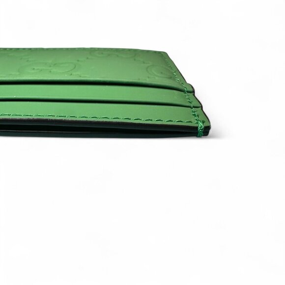 GUCCI Rubber Jumbo GG Leather Card Holder, Green, Unisex, Like New - Picture 7 of 11